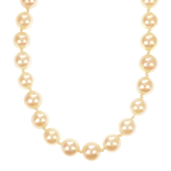 Perlenkette, Schließe 14K, Gelbgold
