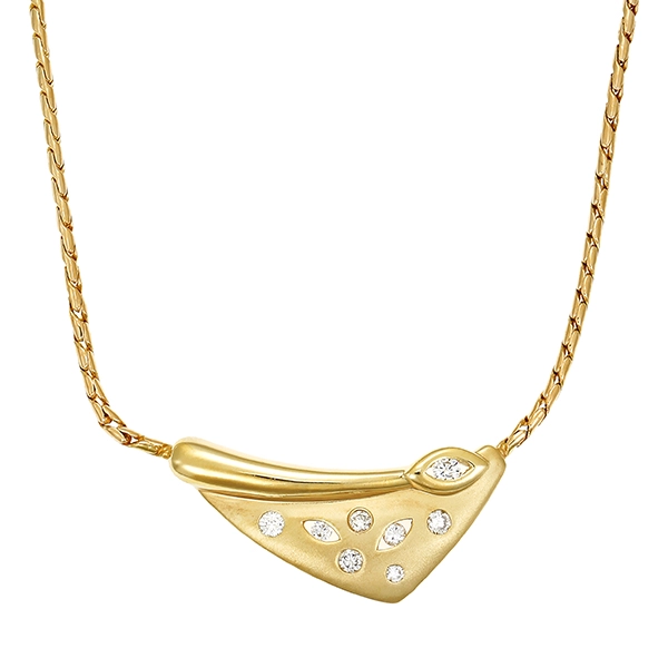 Collier, 14K, Gelbgold, Brillanten 0,20 ct