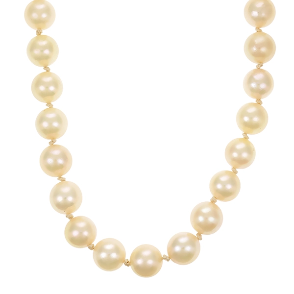 Perlenkette, Schließe 14K, Gelbgold
