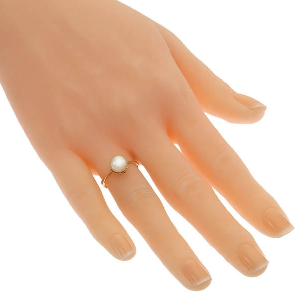 Ring, 14K, Gelbgold, Zuchtperle
