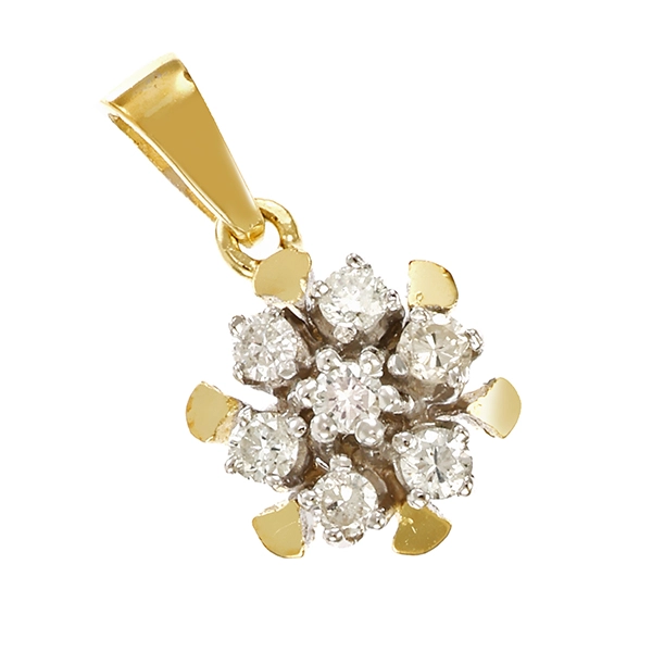 Anhänger, 14K, Gelb-/Weißgold, Brillant, Diamanten