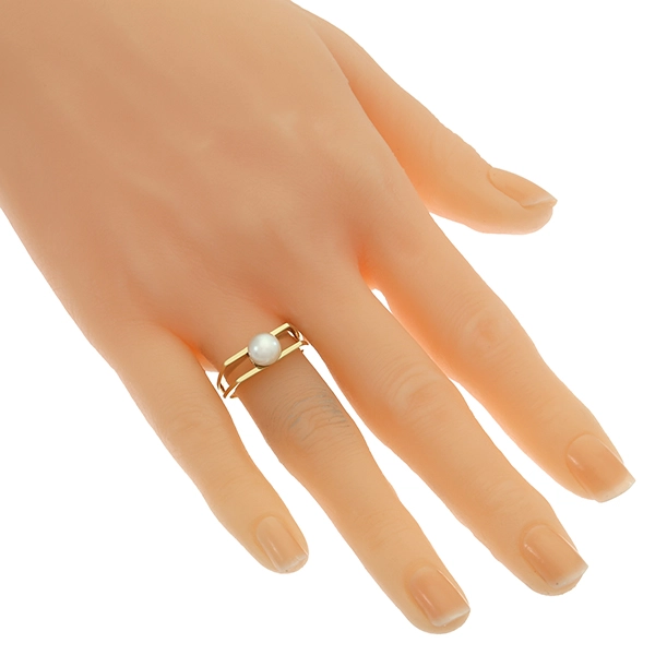 Ring, 14K, Gelbgold, Perle