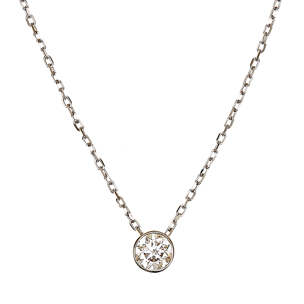 Collier, 18K, Weißgold, Brillant