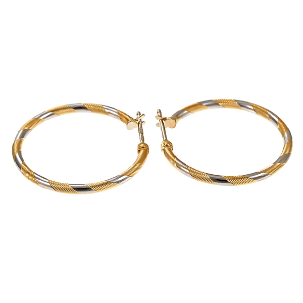 Creolen, 14K, Gelb-/Weißgold,