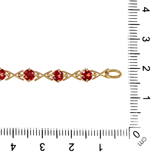 Armband, 8K, Gelbgold, Granat