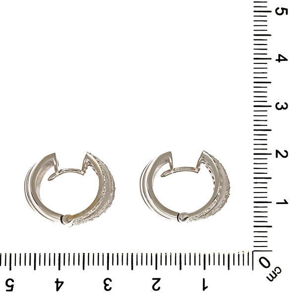 Creolen, 14K, Weißgold, Diamanten 0,60 ct