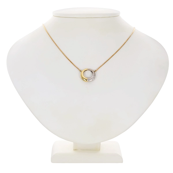 Collier, 14K, Gelb-/Weißgold, Brillant