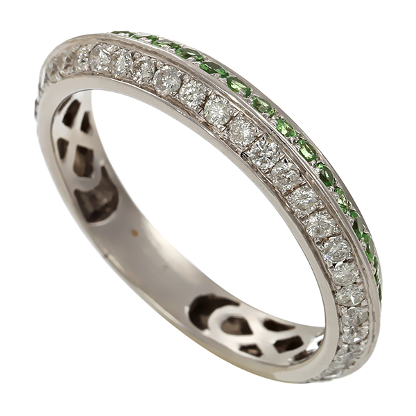 Ring, 18K, Weißgold, Brillanten, Peridot