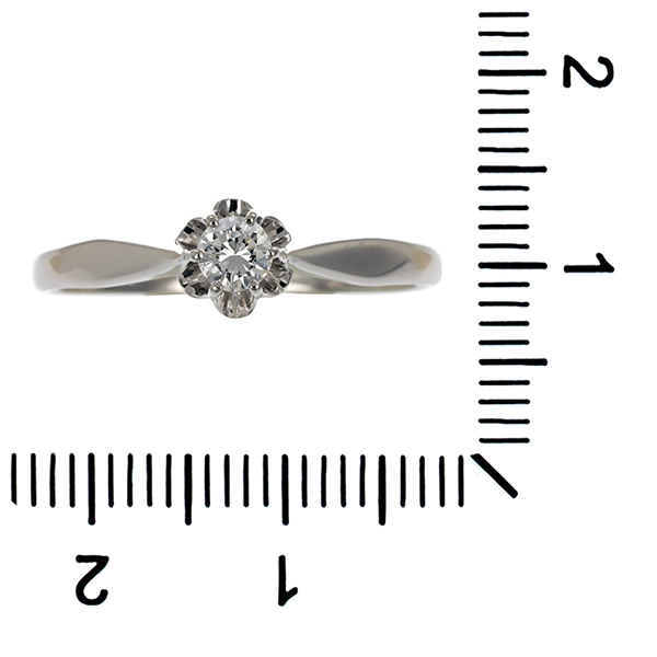 Diamantring, 14K, Weißgold, Brillant 0,15 ct