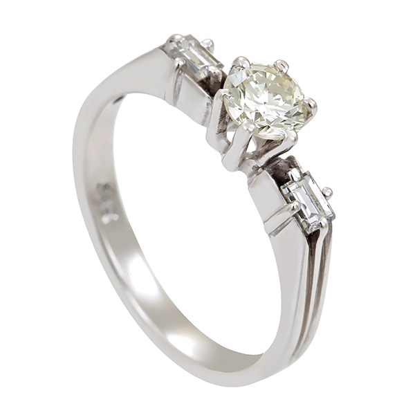 Diamantring, 14K, Weißgold, Brillant, Diamanten