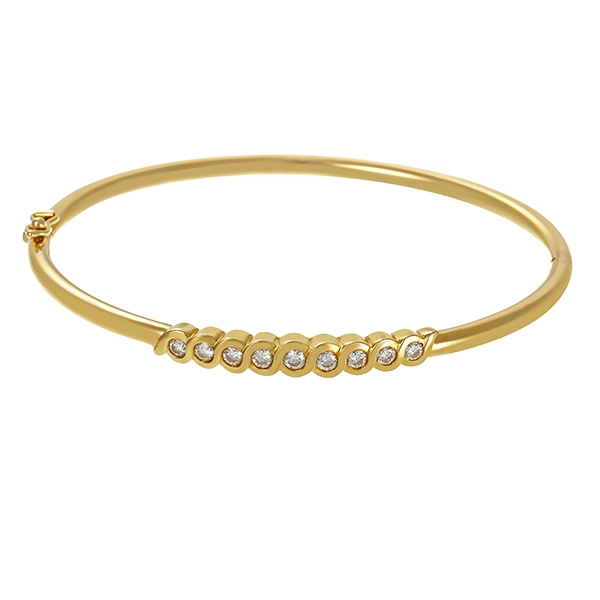 Armreif, 14K, Gelbgold, Brillanten