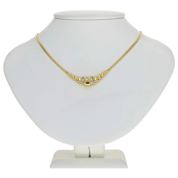 Collier, 14K, Gelbgold, Brillanten