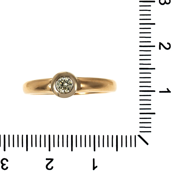 Diamantring, 14K, Gelbgold, Brillant 0,15 ct