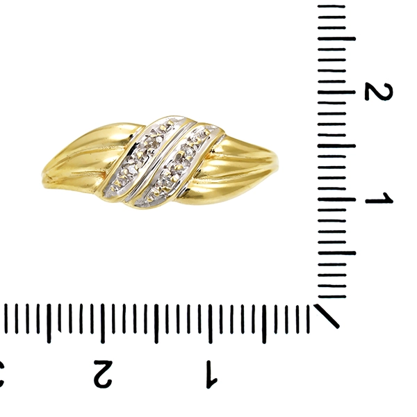 Diamantring, 14K, Gelb-/Weißgold, Diamanten