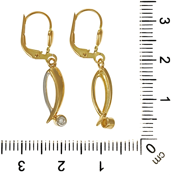Ohrhänger, 8K, Gelb-/Weißgold, Zirkonia