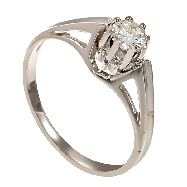 Diamantring, 14K, Weißgold, Brillant 0,30 ct