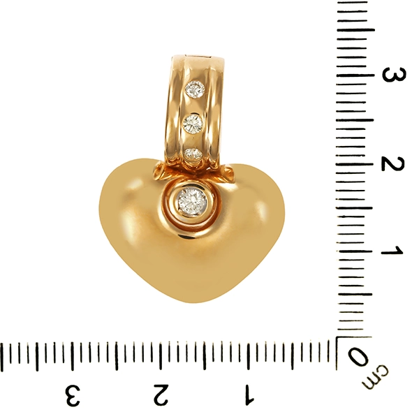 Anhänger, 14K, Gelbgold, Brillant, Herz