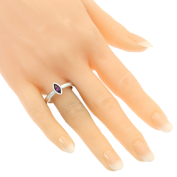 Ring, 14K, Weißgold, Amethyst
