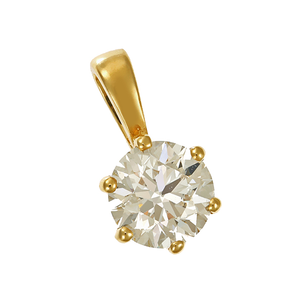 Anhänger, 14K, Gelbgold, Brillant 1,01 ct