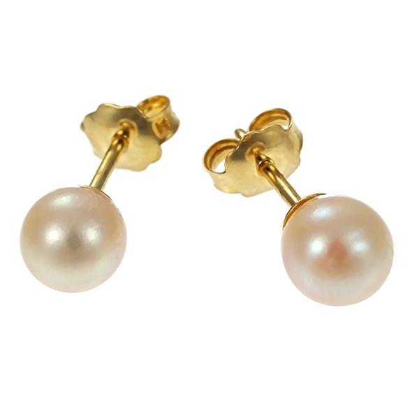 Ohrstecker, 14K, Gelbgold, Zuchtperlen