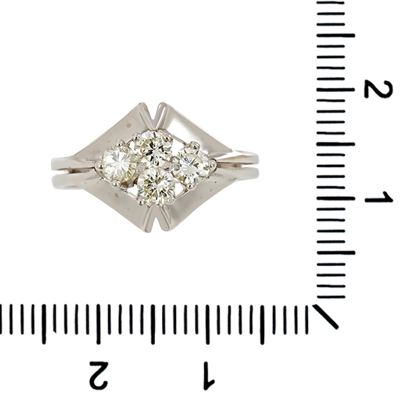 Diamantring, 14K, Weißgold, Brillanten