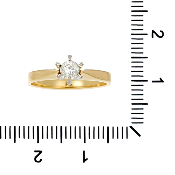 Diamantring, 14K, Gelb-/Weißgold, Brillant 0,23 ct