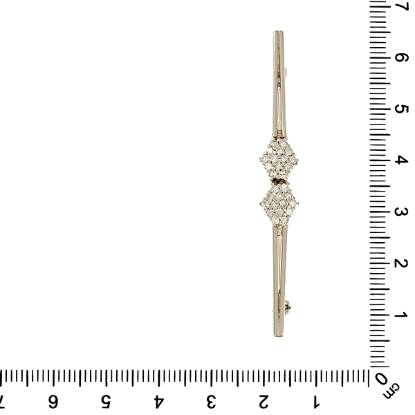 Brosche, 14K, Weißgold, Diamanten