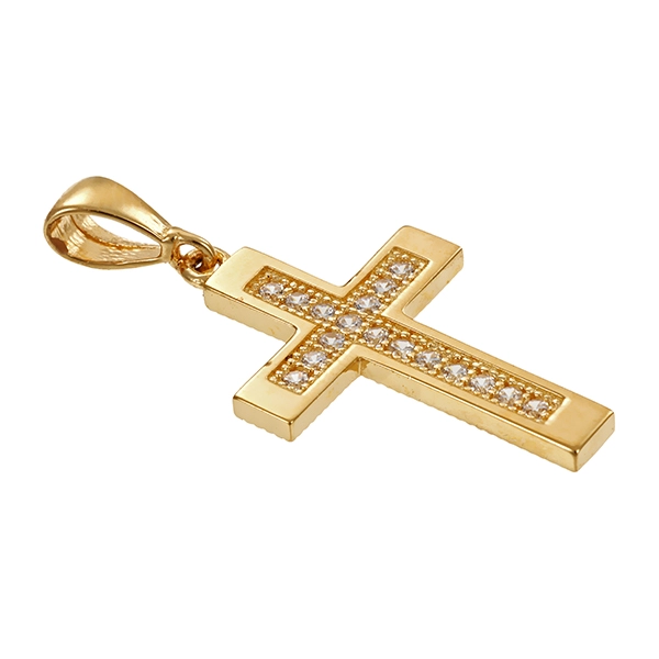 Anhänger, 14K, Gelbgold, Zirkonia