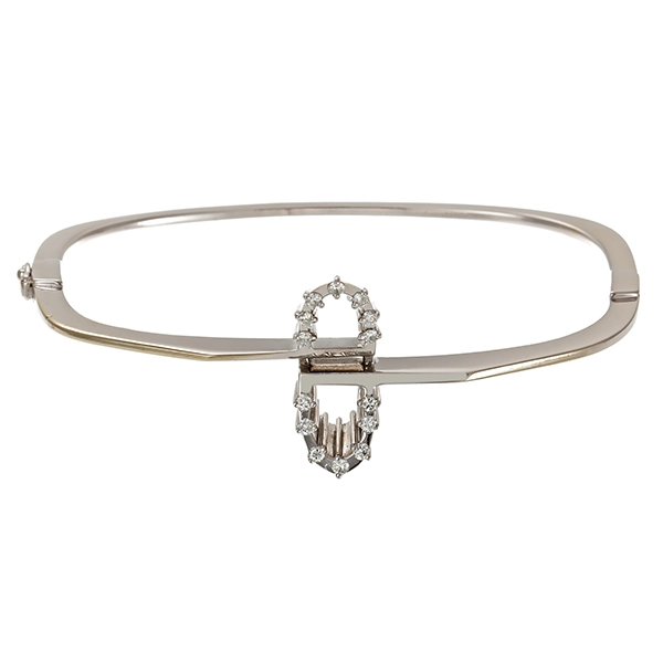 Armreif, 14K, Weißgold, Brillanten