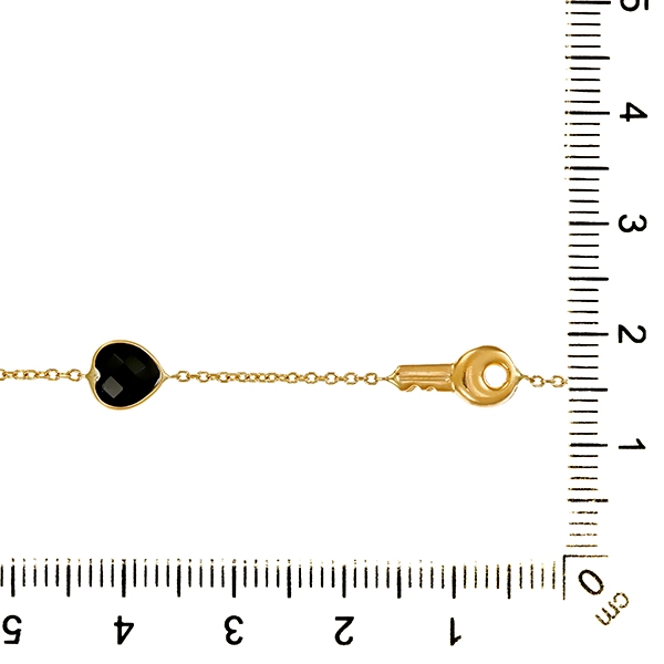 Armband, 9K, Gelbgold, Zirkonia, Onyx