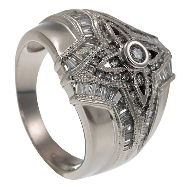 Ring, 14K, Weißgold, Brillanten, Diamanten