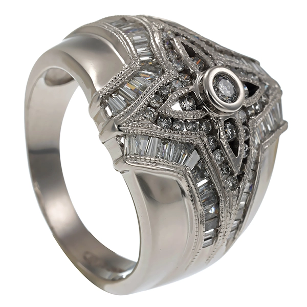 Ring, 14K, Weißgold, Brillanten, Diamanten