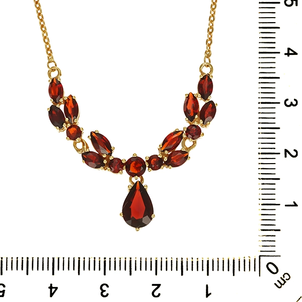 Collier, 8K, Gelbgold, Granat