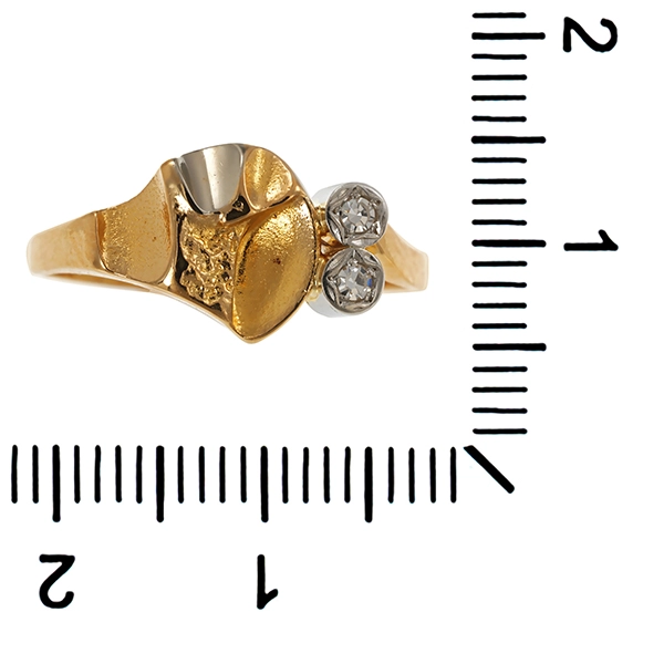 Diamantring, 18K, Gelb-/Weißgold, Diamanten