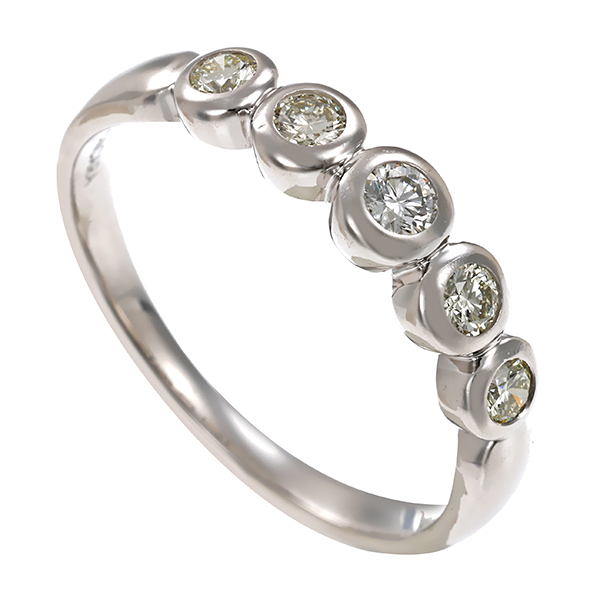 Ring, 14K, Weißgold, Brillant