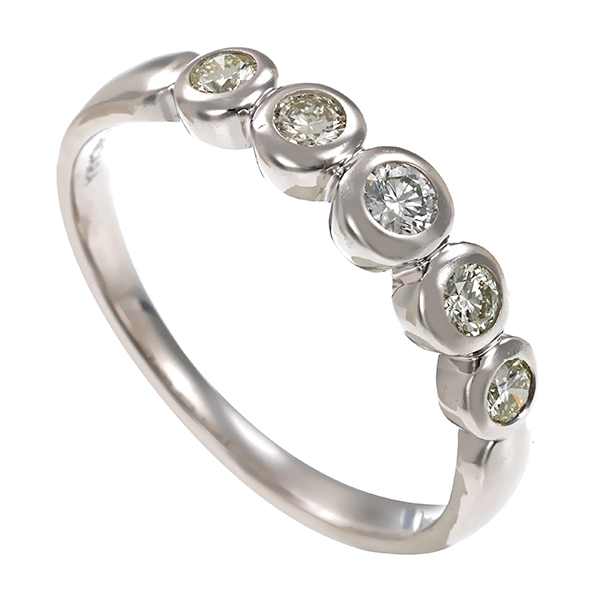 Ring, 14K, Weißgold, Brillant