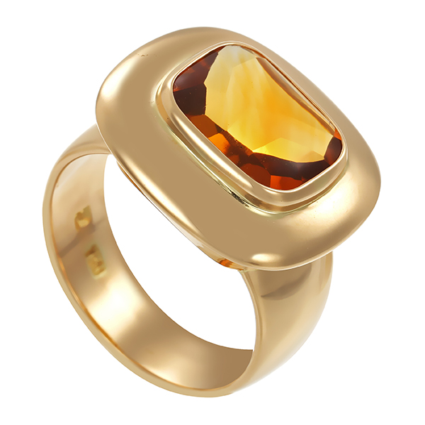 Ring, 18K, Gelbogld, Citrin