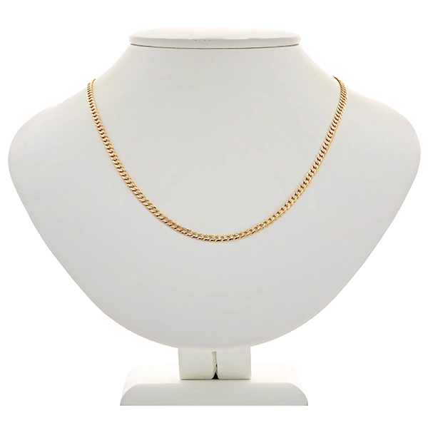 Kette, 14K, Gelb-/Weißgold, Panzer-