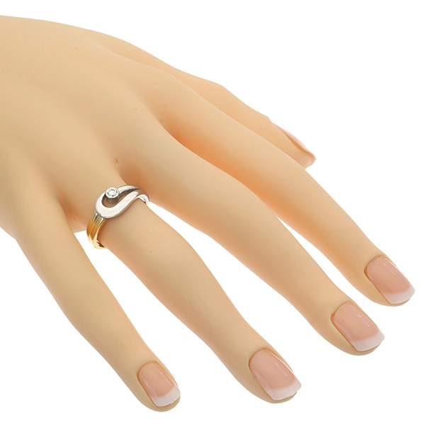 Diamantring, 18K, Gelb-/Weißgold, Brillant