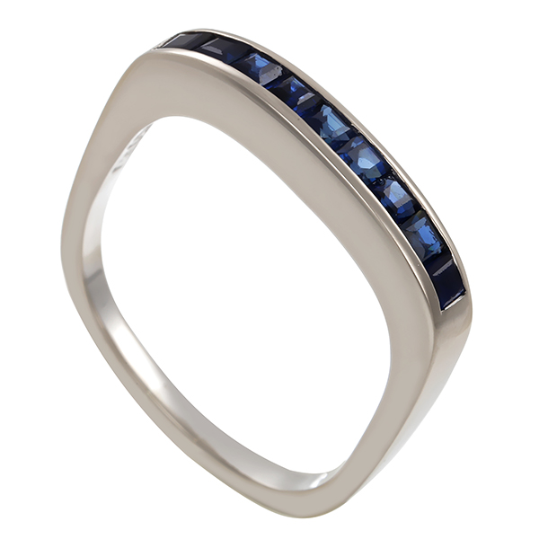 Ring, 18K, Weißgold, Saphire