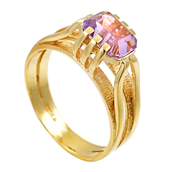 Ring, 14K, Gelbgold, Amethyst