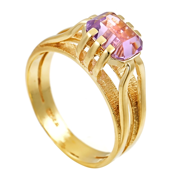 Ring, 14K, Gelbgold, Amethyst