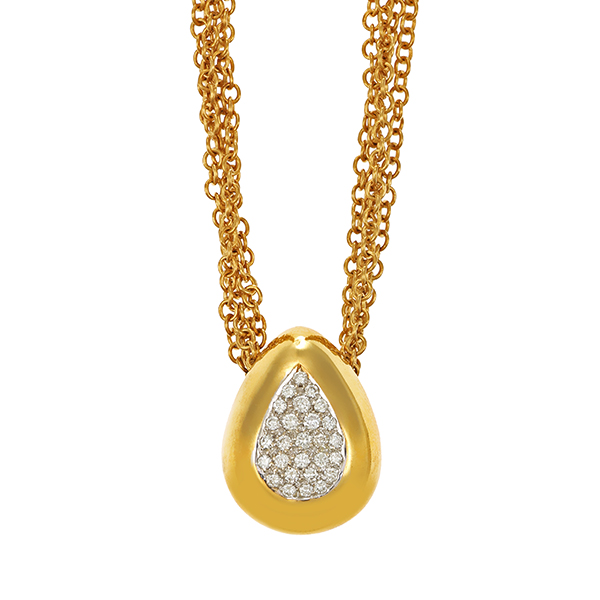 Collier, 18K, Gelbgold, Brillanten