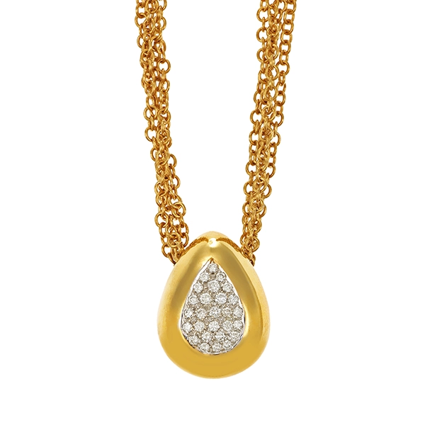 Collier, 18K, Gelbgold, Brillanten