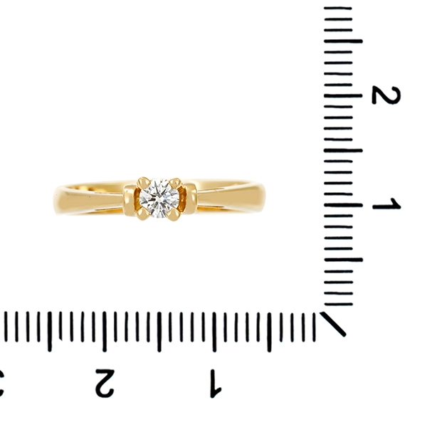 Diamantring, 14K, Gelbgold, Brillant 0,15 ct