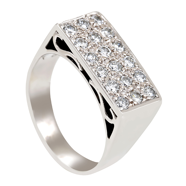 Diamantring, 18K, Weißgold, Brillanten 0,54 ct