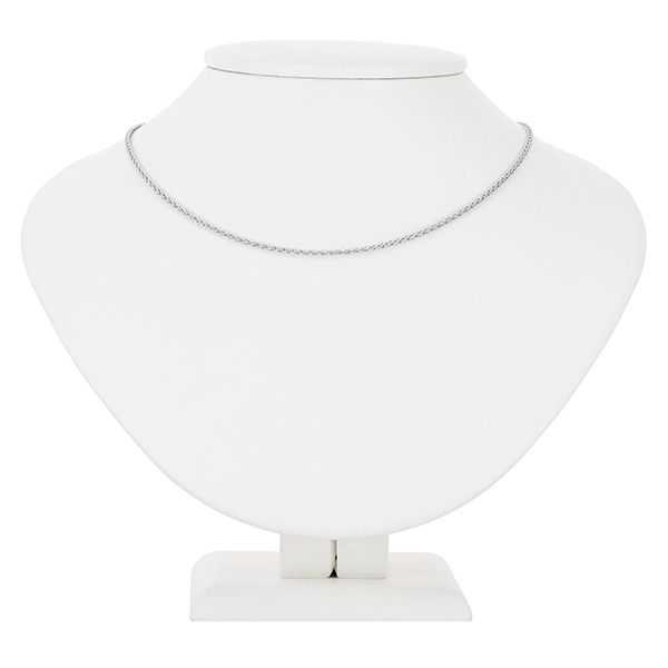 Collierkette, 18K, Weißgold, Fuchsschwanz-