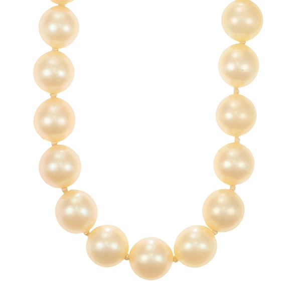 Perlenkette, 14K, Weißgold, Perlen