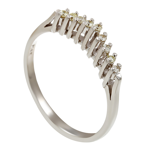 Diamantring, 14K, Weißgold, Brillanten 0,14 ct
