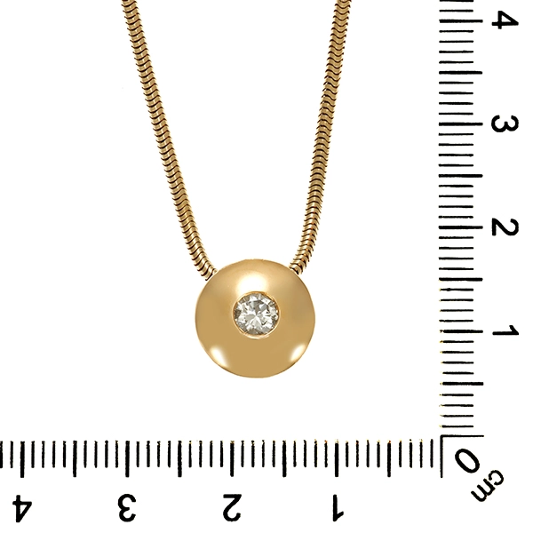 Collier, 14K, Gelbgold, Brillant